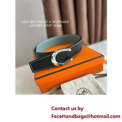 Hermes Luck belt buckle  &  Reversible leather strap 38 mm 09 2023